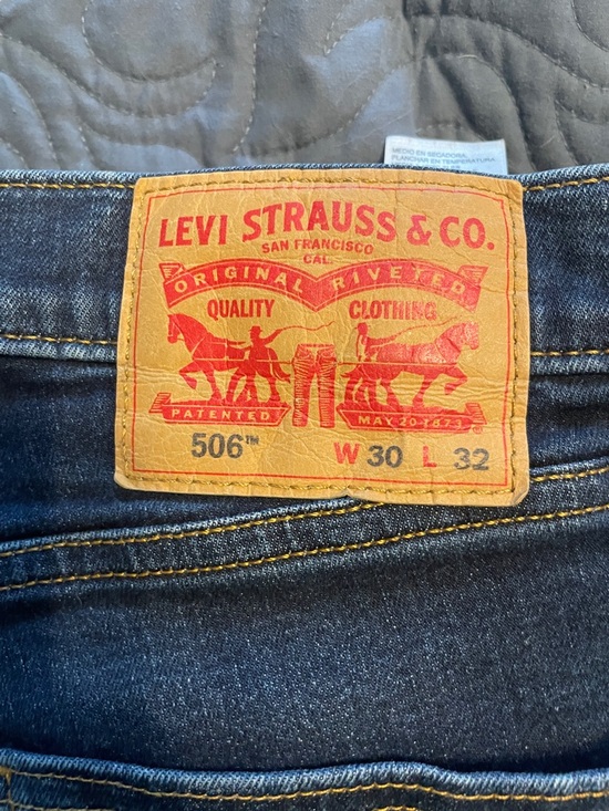 Levi's Other - Levi's Men's 506 Slim Straight Dark Blue Jeans with Tan Patch